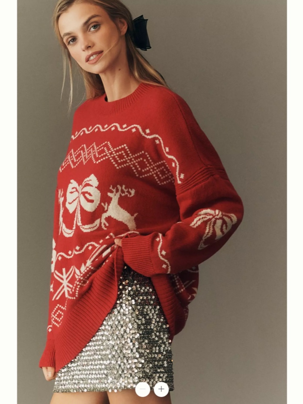 Anthropologie Maeve Oversized Graphic Crew-Neck Jumper